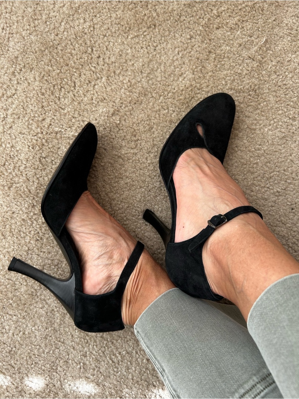 Via Spiga Black Suede Heels Made in Italy
